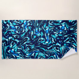 Blau- und Zykronenkurven Strandtuch