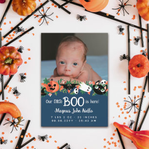 Blau unser kleiner Boo ist hier Halloween Baby Ankündigung