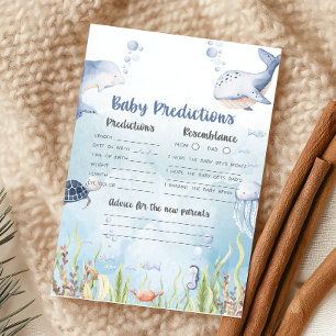 Blau unter dem Meer Baby Shower Vorhersage Spiel