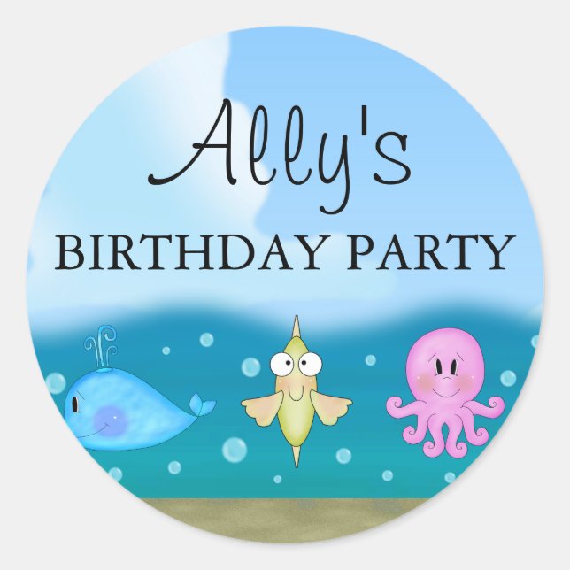 Blau unter dem Meeresaufkleber Runder Aufkleber (Vorderseite)