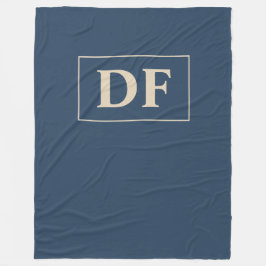Blau/Vanilla Mit Monogramm Fleecedecke