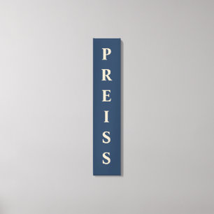 Blau/Vanilla Vor/Familie/Nachname Leinwanddruck