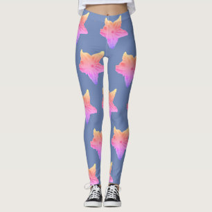 Blau verblaßt Gurken-Blumen-Leggings Leggings