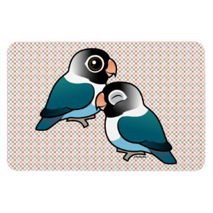 Blau verdeckte Lovebird-entzückende Paare Magnet