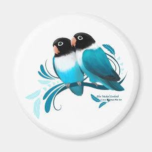 Blau verdeckte Lovebirds Magnet