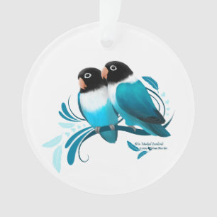 Blau verdeckte Lovebirds Ornament