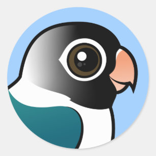 Blau verdeckter Lovebird Runder Aufkleber