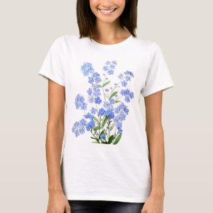 Blau vergessen Sie mich nicht 2024 Aquarell T-Shirt