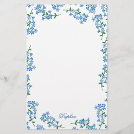 Blau Vergiss mich nicht Frame Briefpapier