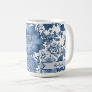 Blau Vintag Chinoiserie Personalisiertes Florenz Kaffeetasse