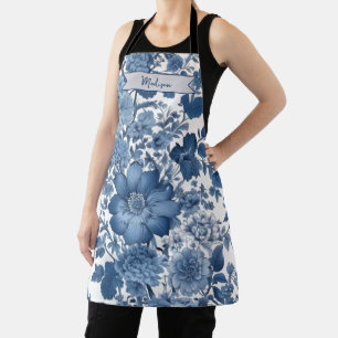 Blau Vintag Chinoiserie Personalisiertes Florenz Schürze