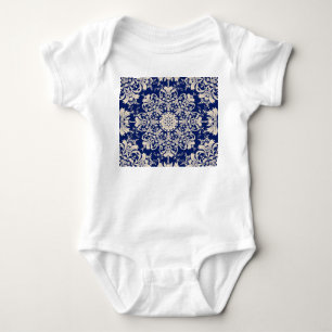 Blau Vintag: Elegantes, nahtloses Muster. Baby Strampler