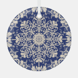 Blau Vintag: Elegantes, nahtloses Muster. Ornament Aus Glas