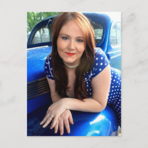 Blau Vintag Postkarte