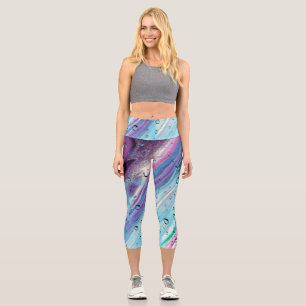 Blau-Violett Capri Leggings