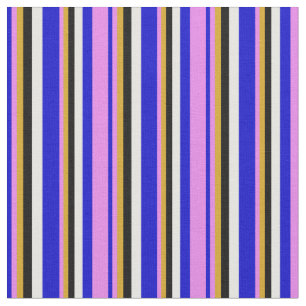 Blau, Violett, Goldenrod, Schwarz und Weiß farbig Stoff