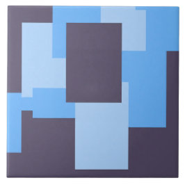 Blau + Violett-Rectangle-Muster Fliese