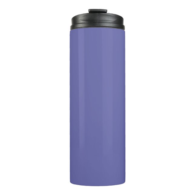 Blau Violett Solid Color Thermosbecher (Vorderseite)