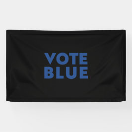 Blau wählen, blau biden Buchstaben, schwarzer Hint Banner