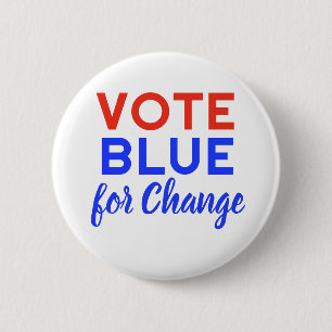 Blau wählen USA demokratische Veränderung wählen Button