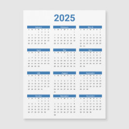 Blau & Weiß 2025 - Jahrkalender Magnetkarte