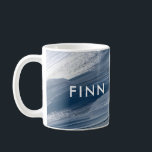 Blau weiß abstrakt strukturiert moderne Handgemäld Kaffeetasse<br><div class="desc">Blauer weißer abstrakte Textur moderne Hand bemalt personalisierte elegante Tasse Tasse Geschenk Design.</div>