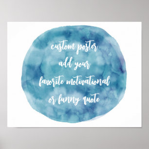 Blau-Weiß-Aquarell-Design fügt ein Angebot hinzu Poster