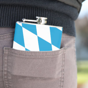Blau-Weiß Bayern Diamant Flaggenmuster Flachmann