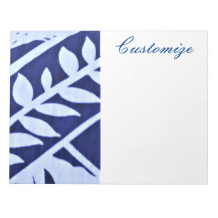 Blau-Weiß-Blattmuster Thunder_Cove Notizblock