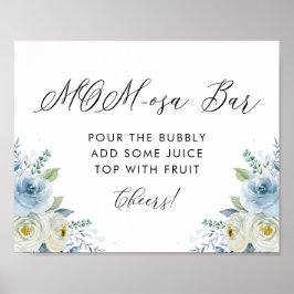 Blau-Weiß-Blume Mama-osa-Bar Poster