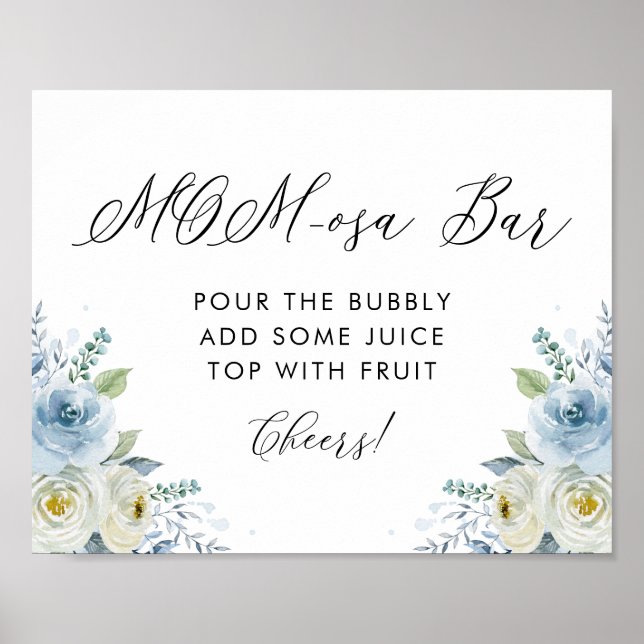 Blau-Weiß-Blume Mama-osa-Bar Poster (Vorne)