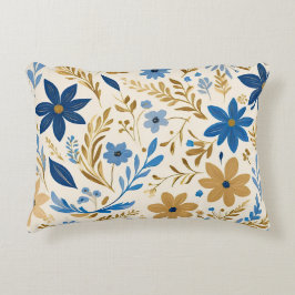 Blau-Weiß-Blumen Dekokissen