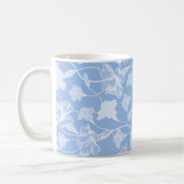 Blau-Weiß-Blumenmuster Kaffeetasse