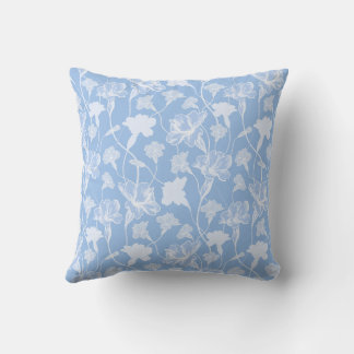 Blau-Weiß-Blumenmuster Kissen