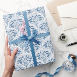Blau-Weiß-Blütenmuster Geschenkpapier