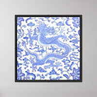 Blau-Weiß-Chinesischer Orientalischer Drache