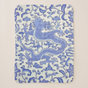 Blau-Weiß-Chinesischer Orientalischer Drache Sherpadecke