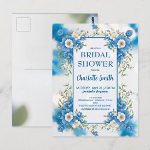 Blau-Weiß Chinoiserie Antik Brautparty Postkarte