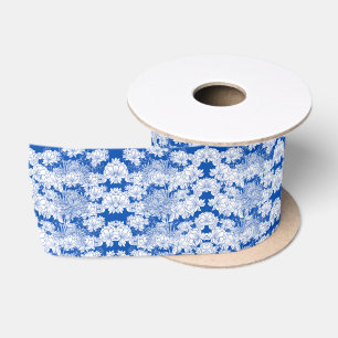 Blau-weiß Chinoiserie Antik Brautparty Satinband