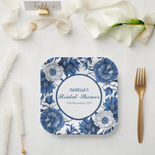 Blau-Weiß Chinoiserie Antique Pattern Bridal Pappteller