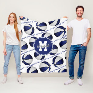Blau weiß Der Basketballplatz ist mein glücklicher Fleecedecke