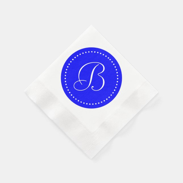Blau/Weiß-Dosenmonogramm Serviette (Ecke)