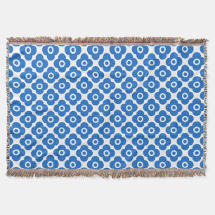 Blau-weiß einfaches florales Muster retro floral Decke