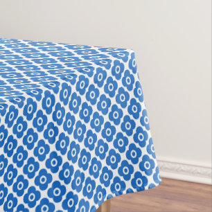 Blau-weiß einfaches florales Muster retro floral Tischdecke