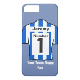 Blau-Weiß-Fußball-Shirt Name und Mannschaft wählen Case-Mate iPhone Hülle