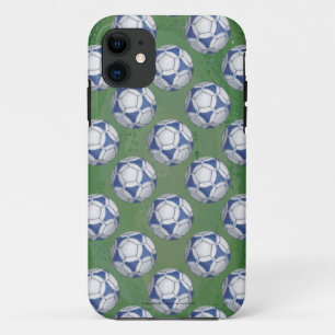 Blau-Weiß-Futbal-Muster Case-Mate iPhone Hülle