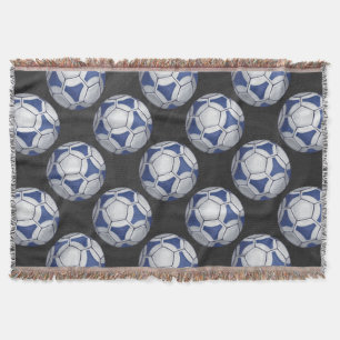 Blau-Weiß-Futbal-Muster Decke