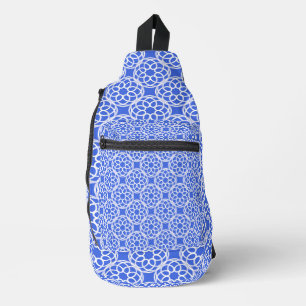 Blau Weiß Geometrisches Nahtloses Muster Crossbody Bag