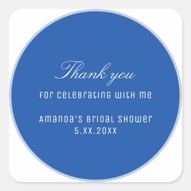 Blau-Weiß-Geschenk Quadratischer Aufkleber (Vorderseite)