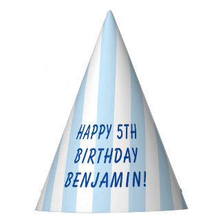 Blau-weiß gestreift Alles Gute zum Geburtstag Partyhütchen